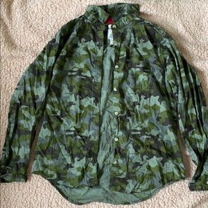 Girls “Cat And Jack” Camo Button Down